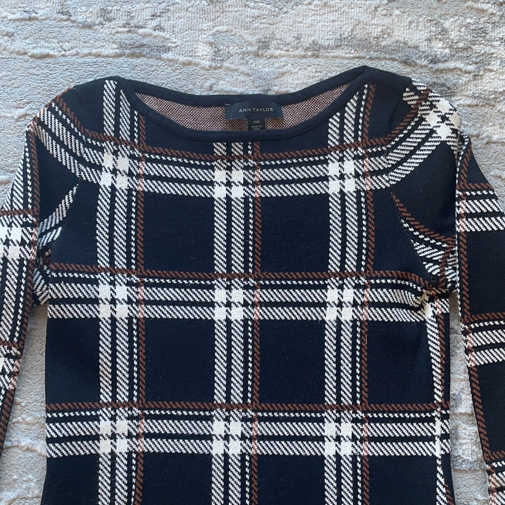 Ann Taylor Black and White Plaid Dress - Picture 7 of 7
